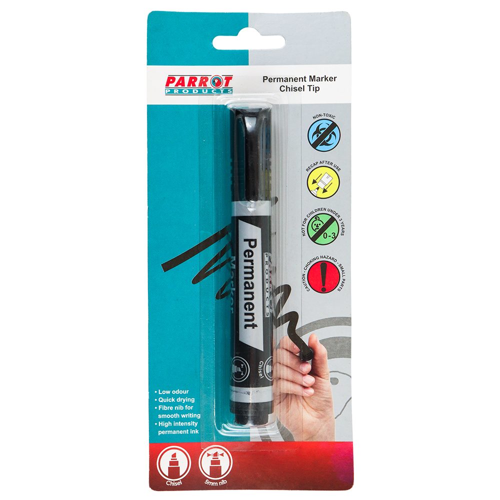 Parrot Products Permanent Marker Chisel Tip (Black)