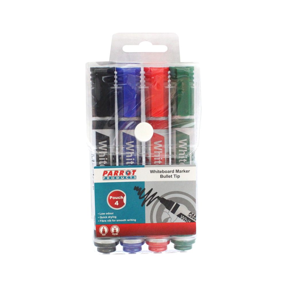 Parrot Products Whiteboard Marker (Bullet Tip - Pouch 4)