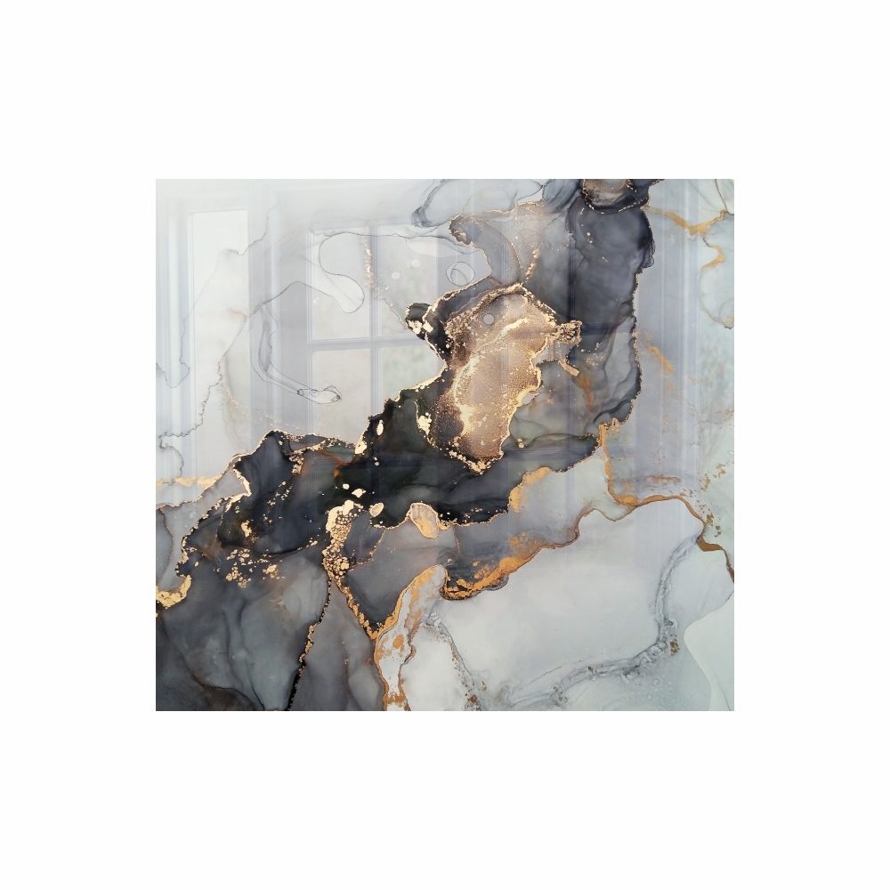 Parrot Products Decorative Glass Wall Tile 598MM X 650MM Ink Contrast