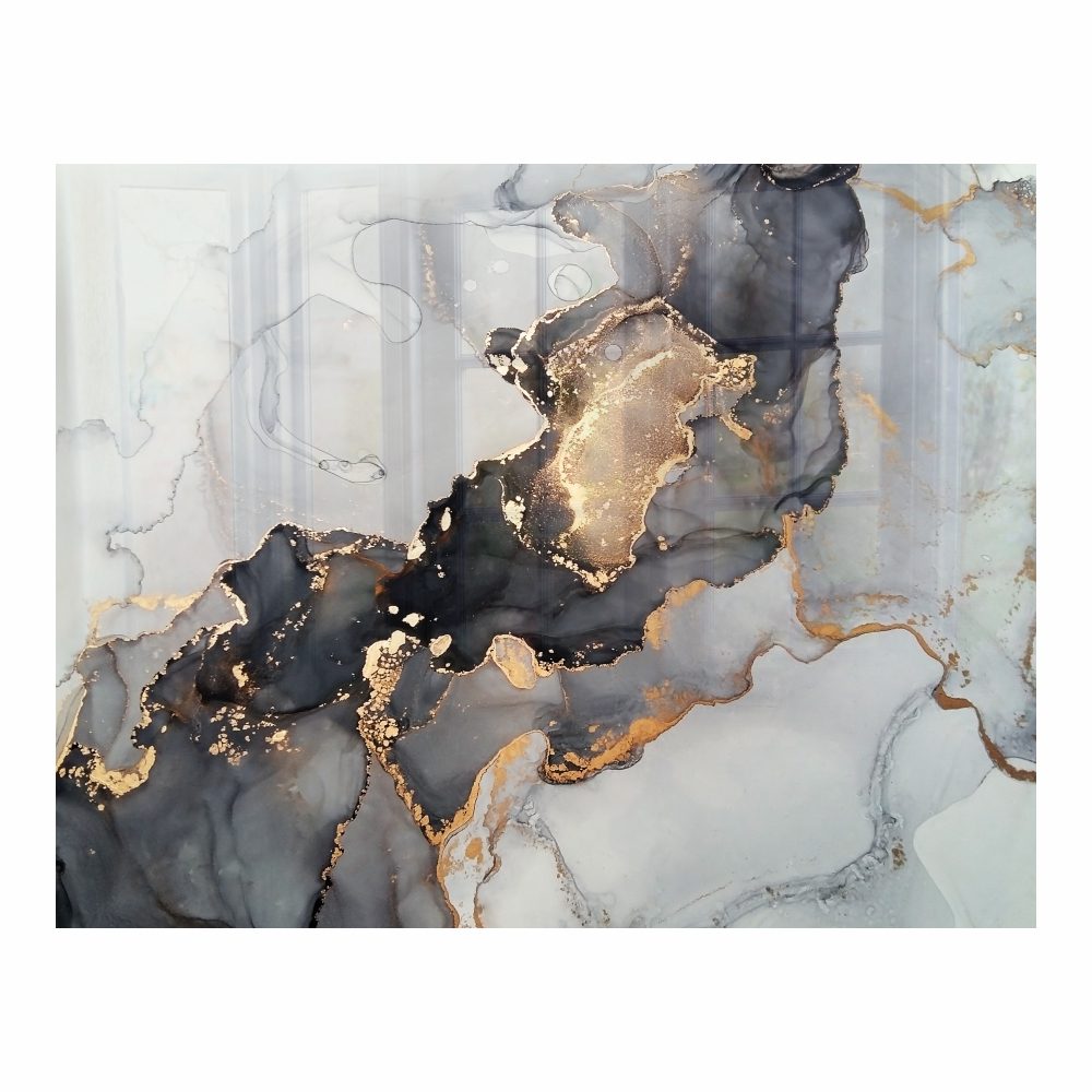 Parrot Products Decorative Glass Wall Tile (898 X 700 X 6mm) Ink Contrast
