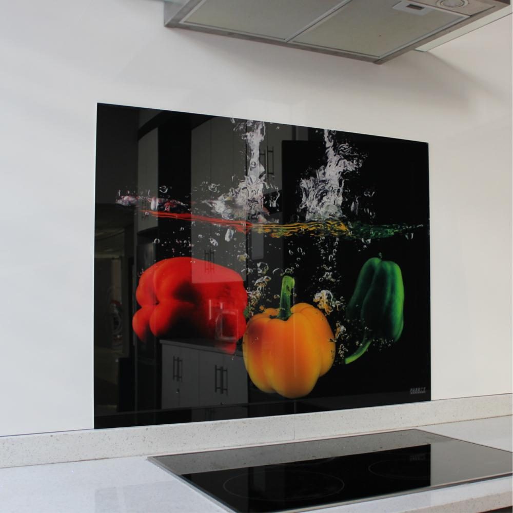 Parrot Products Decorative Glass Wall Tile (898 x 700 x 6mm) Peppers