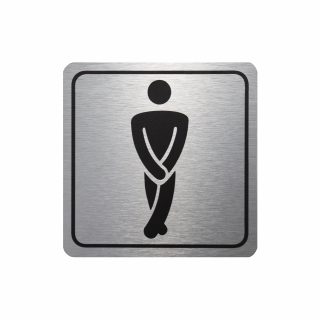 Parrot Products Gents Toilet Symbolic Sign - Black Printed on Brushed Aluminium ACP (150 x 150mm)