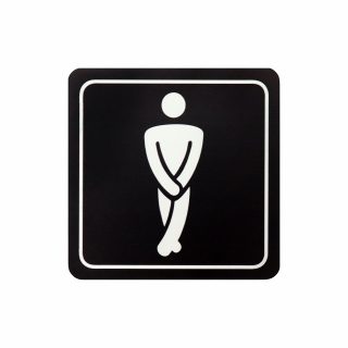Parrot Products Sign Stmbolic 150*150mm Black Printed Gents Toilet Sign on White ACP
