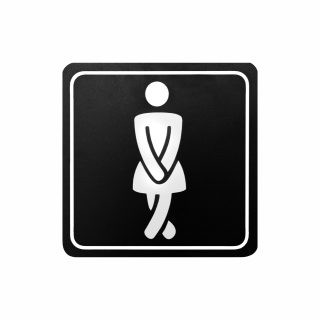 Parrot Products Sign Symbolic 150*150mm Black Printed Ladies Toilet Sign on White ACP