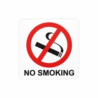 Parrot Products No Smoking Symbolic Sign - Printed on White ACP (150 x 150mm)
