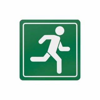 Parrot Products Green Man Running Symbolic Sign - Printed on White ACP (150 x 150mm)
