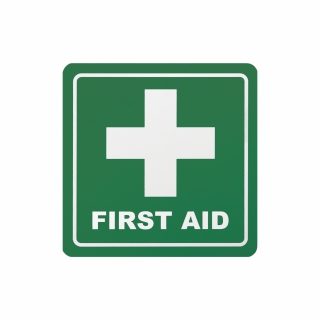 Parrot Products Green First Aid Symbolic Sign - Printed on White ACP (150 x 150mm)