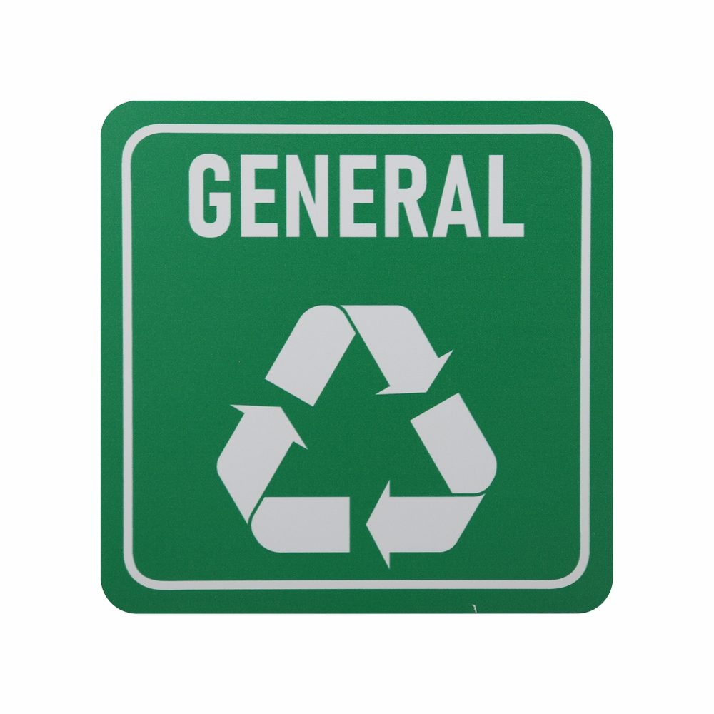 Parrot Products SIGN SYMBOLIC GREEN PRINTED GENERAL WASTE RECYCLE SIGN ON WHITE ACP 150 * 150MM