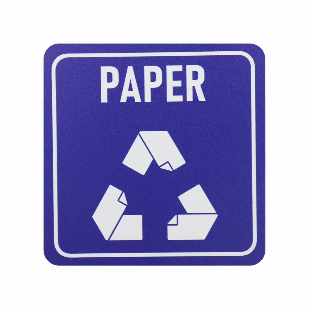 Parrot Products SIGN SYMBOLIC BLUE PRINTED PAPER ONLY RECYCLE SIGN ON WHITE ACP 150*150mm