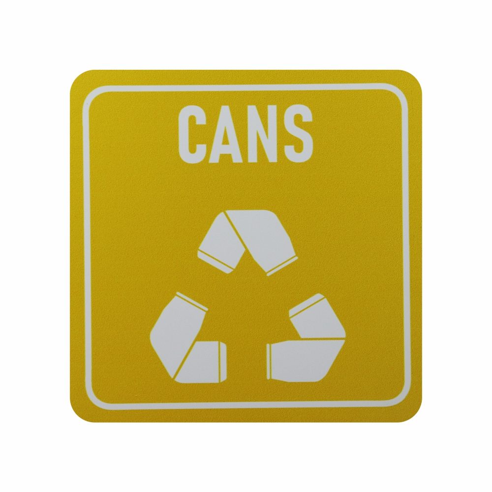 Parrot Products SIGN SYMBOLIC YELLOW PRINTED CANS ONLY RECYCLE SIGN ON WHITE ACP 150*150mm