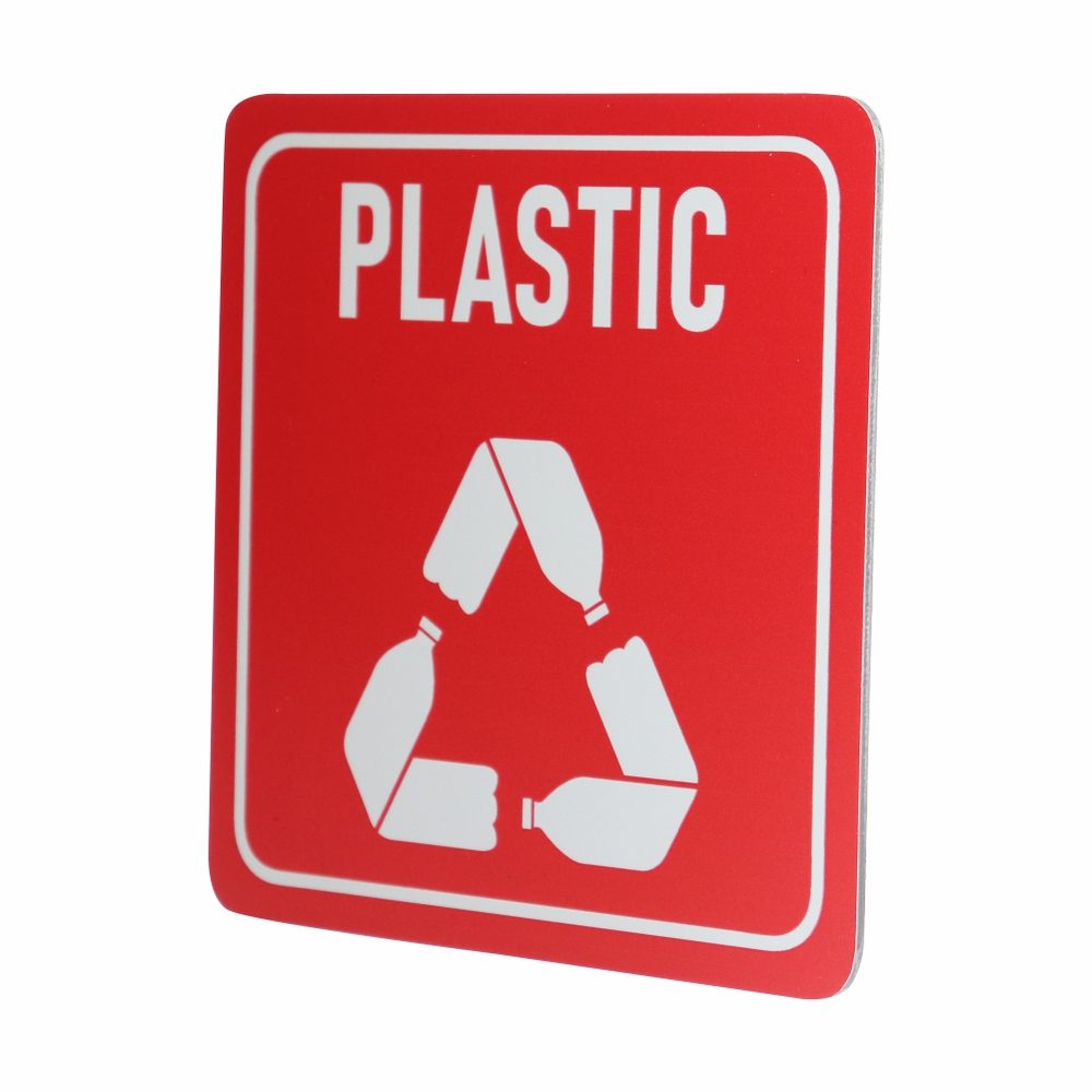 Parrot Products SIGN SYMBOLIC RED PRINTED PLASTIC ONLY RECYCLE SIGN ON WHITE ACP 150*150mm