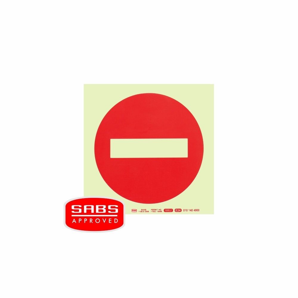 Parrot Products Photoluminescent 190MM Saftey Sign - NO ENTRY Symbol