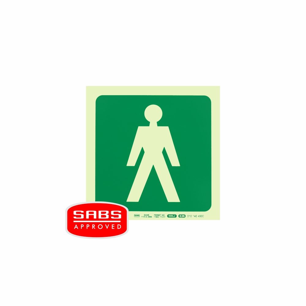 Parrot Products Photoluminescent 190MM Safety Sign - E26-Male Symbol