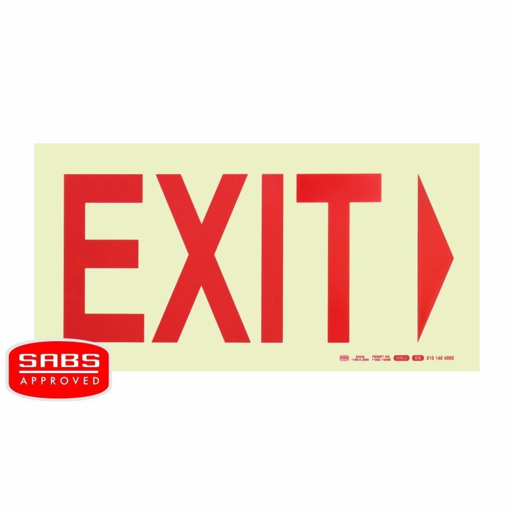 Parrot Products Photoluminescent 190MM Safety Sign - E4 Arrow Left Exit