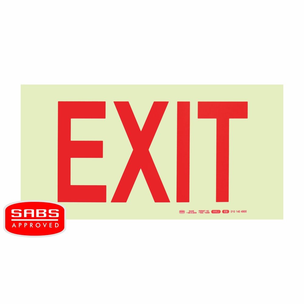 Parrot Products Photoluminescent 190MM Safety Sign - E6-Exit