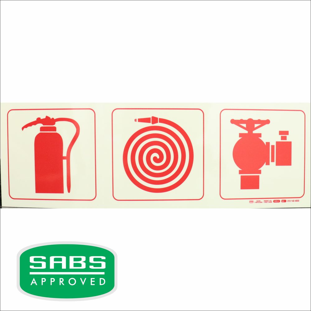Parrot Products Photoluminescent 190mm Safety Sign F23 Fire Extinguisher Fire Hose Reel Fire Hydrant