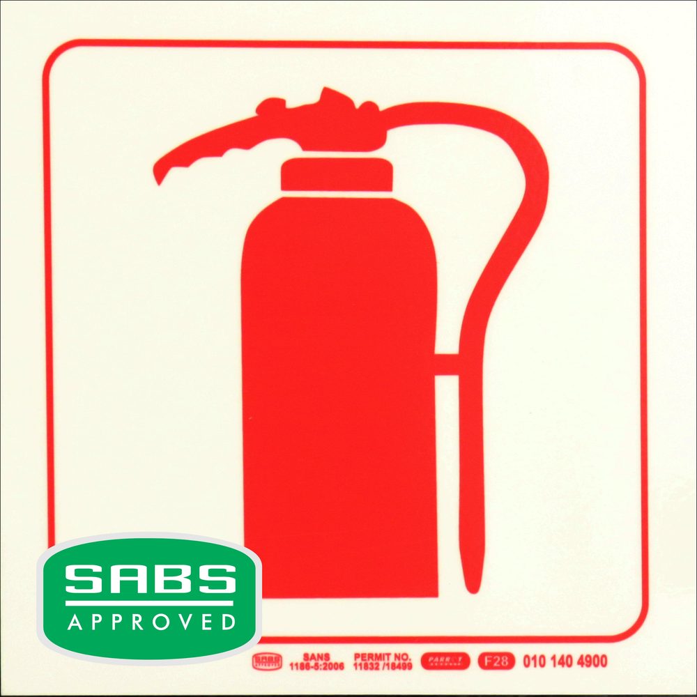 Parrot Products Photoluminescent 190mm Safety Sign F28 Fire Extinguisher