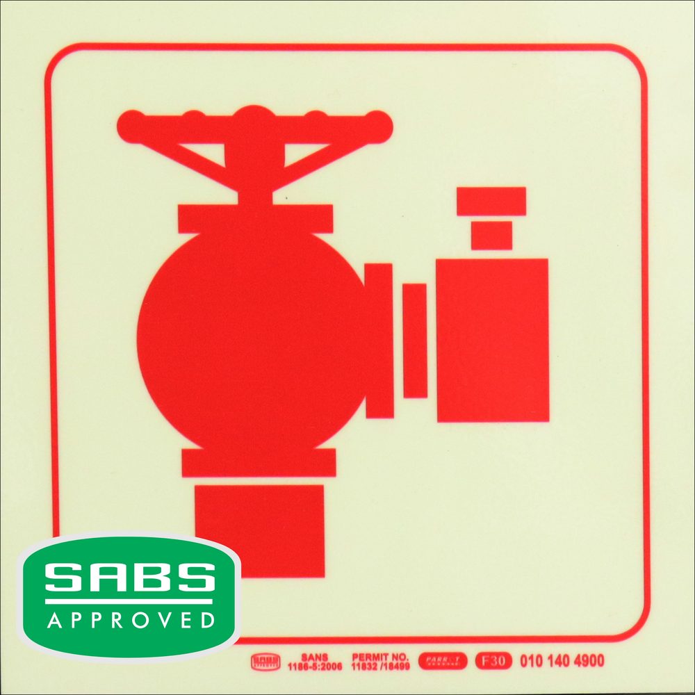 Parrot Products Photoluminescent 190mm Safety Sign F30 Fire Hydrant