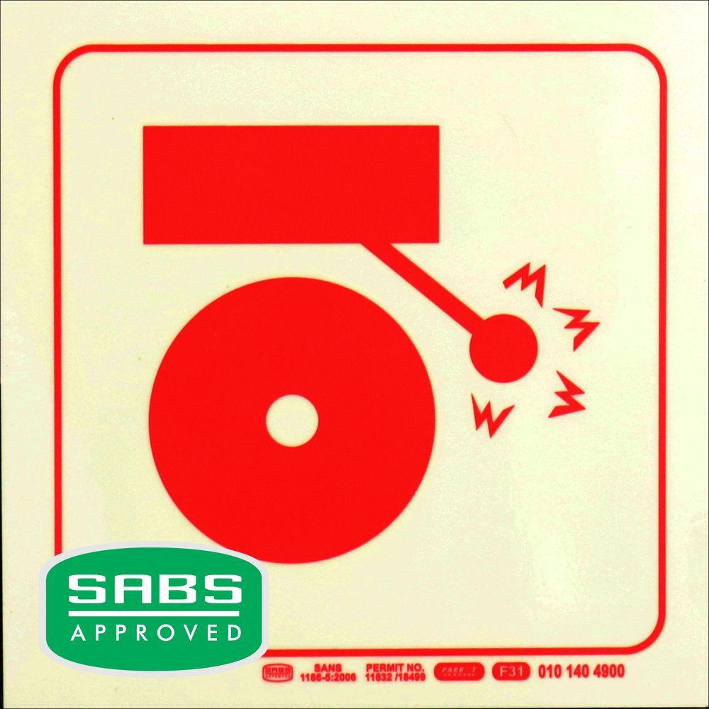 Parrot Products Photoluminescent 190mm Safety Sign F31 Fire Alarm