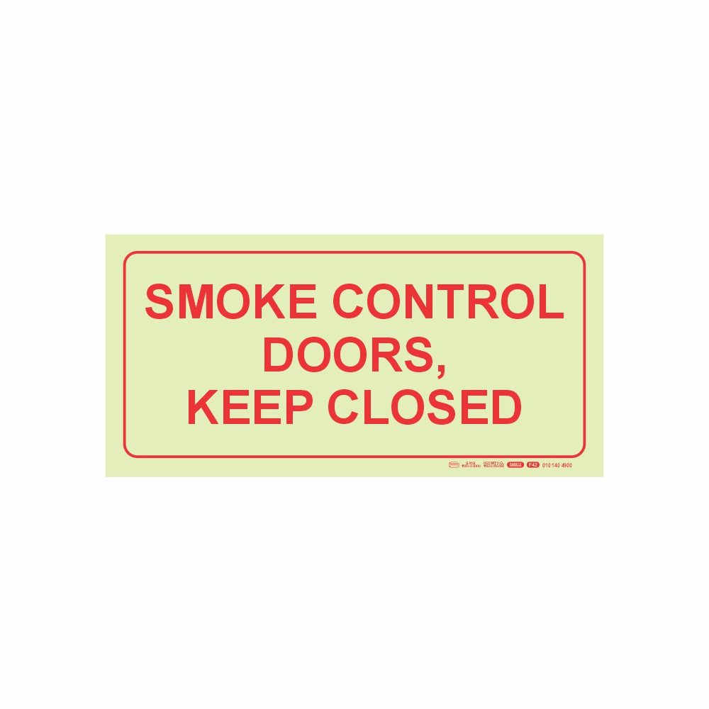 Parrot Products Photoluminescent 190mmSafety Sign F42 Smoke Control Doors Keep Closed