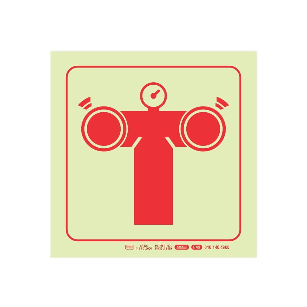 Parrot Products photoluminescent 190mm Safety Sign F49 Fire Pump Connection