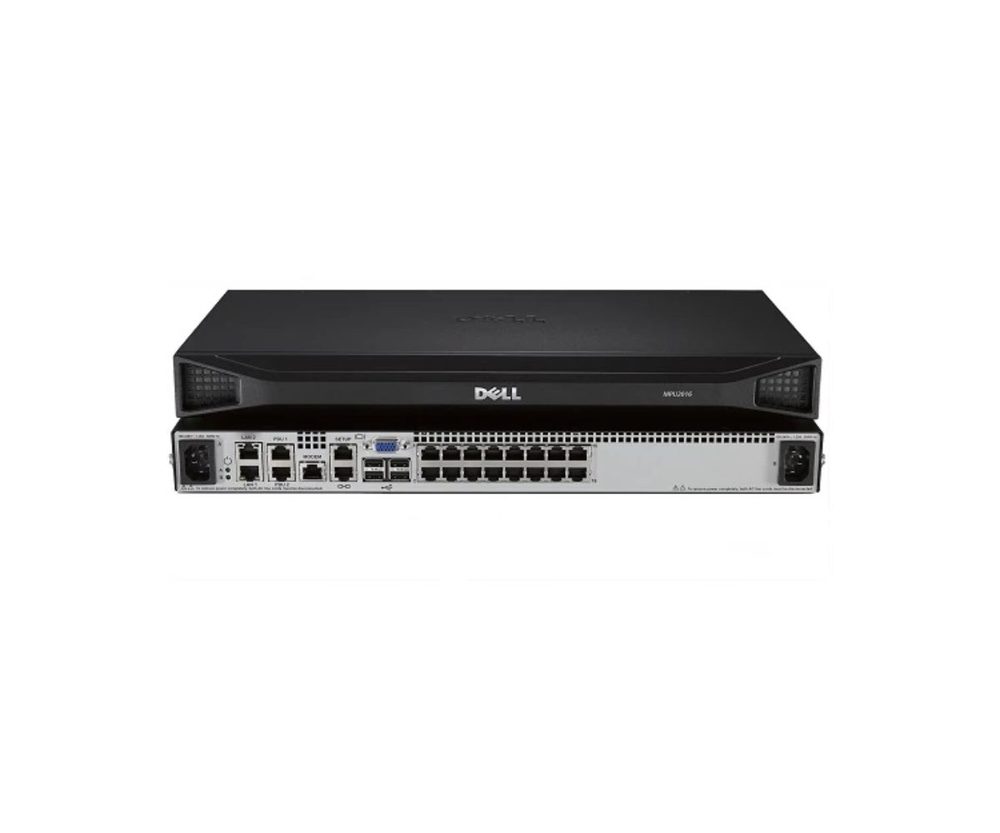 Dell E Dell DMPU2016-G01 16-port remote KVM switch with 2 remote users 1 local user dual power supply