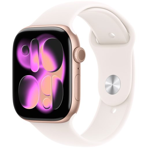 Apple Watch Series 11 GPS + Cellular 46mm Rose Gold Aluminium Case with Light Blush Sport Band - M/L,Model A3337