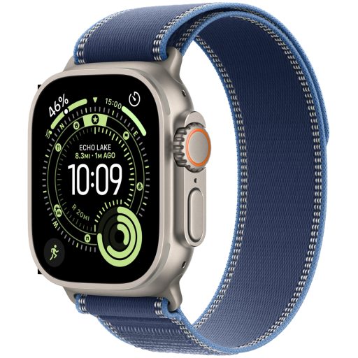 Apple Watch Ultra 3 GPS + Cellular 49mm Natural Titanium Case with Blue/Bright Blue Trail Loop - S/M,Model A3281
