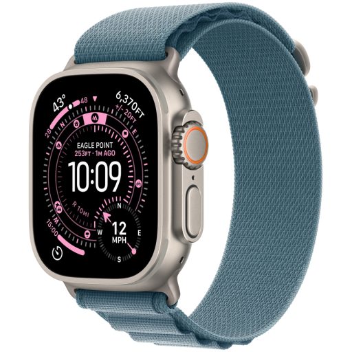 Apple Watch Ultra 3 GPS + Cellular 49mm Natural Titanium Case with Light Blue Alpine Loop - Small,Model A3281