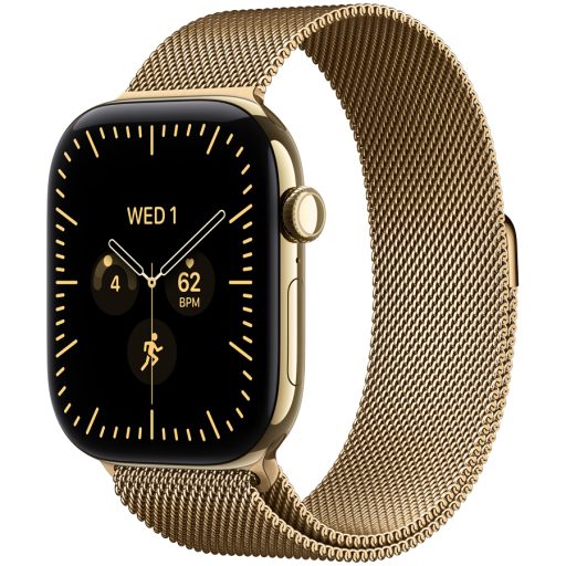 Apple Watch Series 12 GPS + Cellular 46mm Radiant Gold Titanium Case with Radiant Gold Milanese Loop - M/L, Model A3587