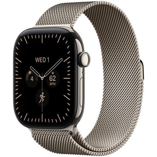 Apple Watch Series 12 GPS + Cellular 46mm Natural Titanium Case with Natural Milanese Loop - M/L, Model A3587