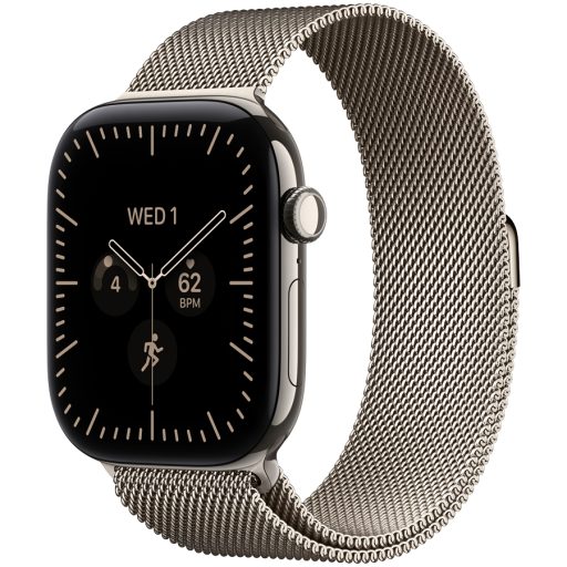 Apple Watch Series 12 GPS + Cellular 42mm Natural Titanium Case with Natural Milanese Loop, Model A3582