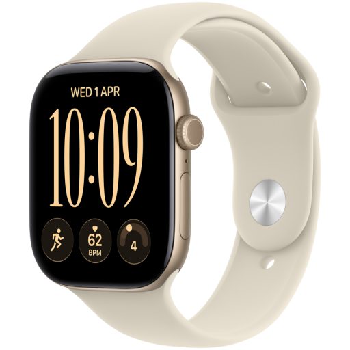 Apple Watch Series 12 GPS + Cellular 42mm Light Gold Aluminium Case with Sand Sport Band - S/M, Model A3582