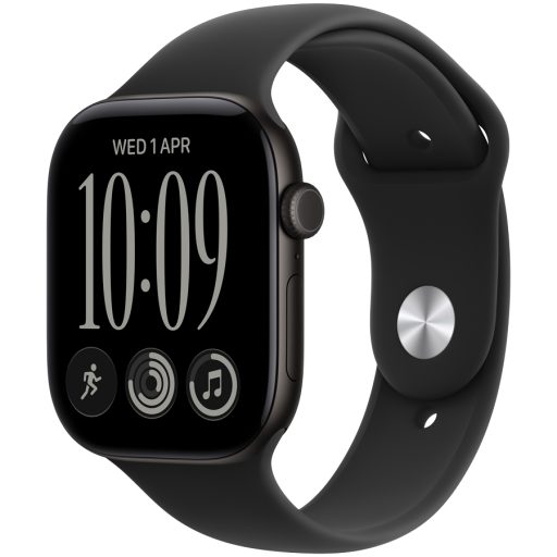 Apple Watch Series 12 GPS 46mm Black Aluminium Case with Black Sport Band - M/L, Model A3584