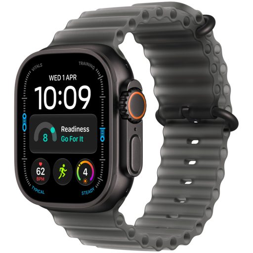 Apple Watch Ultra 4 GPS + Cellular 49mm Black Titanium Case with Translucent Black Ocean Band, Model A3579