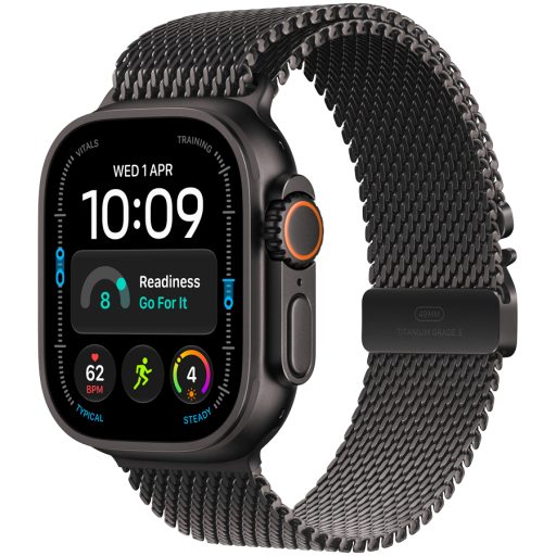 Apple Watch Ultra 4 GPS + Cellular 49mm Black Titanium Case with Black Titanium Milanese Loop - M, Model A3579