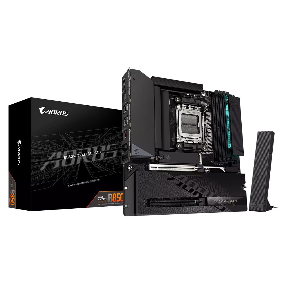 Gigabyte B850M Aorus Stealth WiFi - 4x DDR5, 3x M.2, AM5, mATX