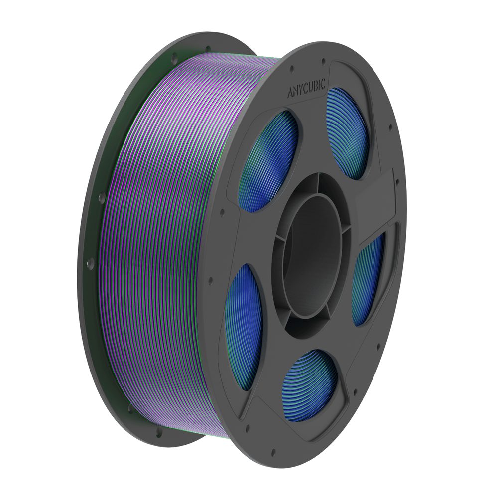Anycubic PLA Silk Tri-colour Filament 1kg - Blue/Green/Purple
