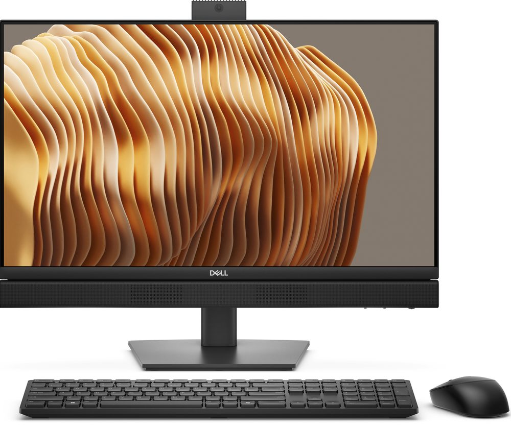 Dell Pro 24 All-in-One QC24250 65W : Intel Core Ultra 5 245 (13 TOPS NPU, 14 cores, up to 5.1GHz), 16GB: 1 x 16GB, DDR5, up to 5600MT/s, 512GB, SSD, Intel Wi-Fi 6E AX211, 2x2, 802.11ax, Bluetooth wireless card, Height Adjustable Stand for Dell Pro 24 All-in-One 35W/65W, Silver, with Dark Grey VESA Plate, 23.8", FHD, 100Hz, Dell Pro Keyboard and Mouse - KM5221W - US International (QWERTY) - Black, Mouse included with Keyboard, Intel vPro Enterprise, Windows 11 Pro, 3Yr ProSupport Warranty