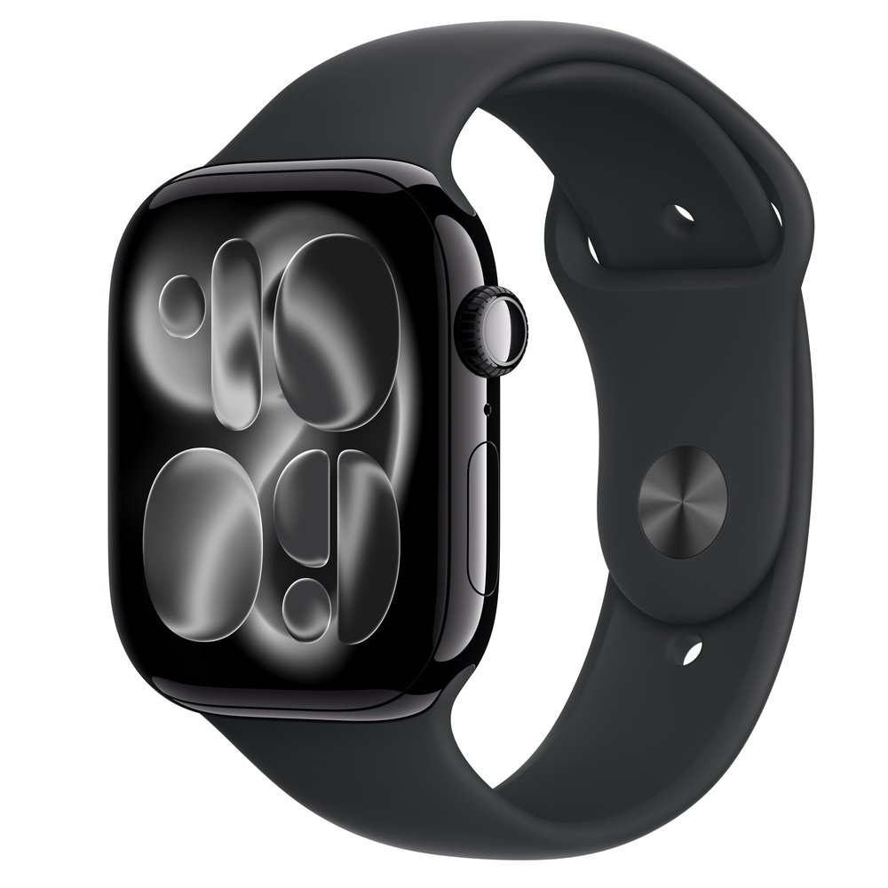 Apple Watch Series 11 GPS 46mm Jet Black Aluminium Case With Black Sport Band - M/L