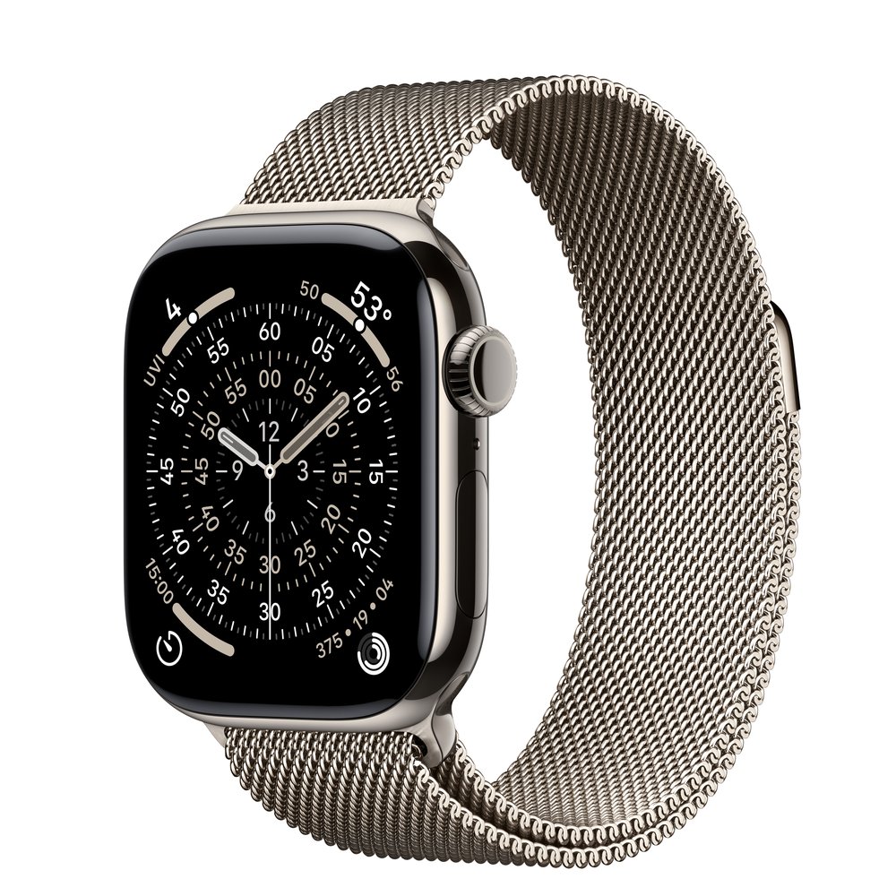 Apple Watch Series 11 GPS + Cellular 42mm Natural Titanium Case With Natural Milanese Loop