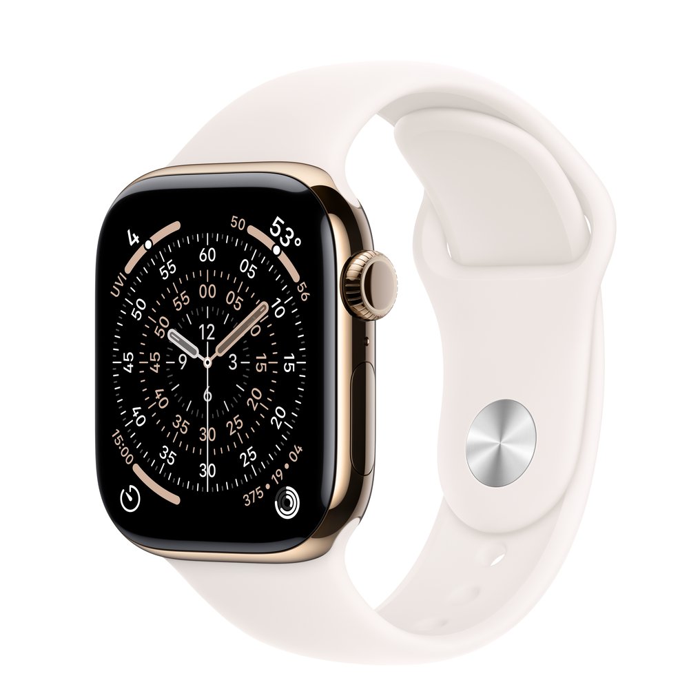 Apple Watch Series 11 GPS + Cellular 42mm Gold Titanium Case With Light Blush Sport Band - M/L