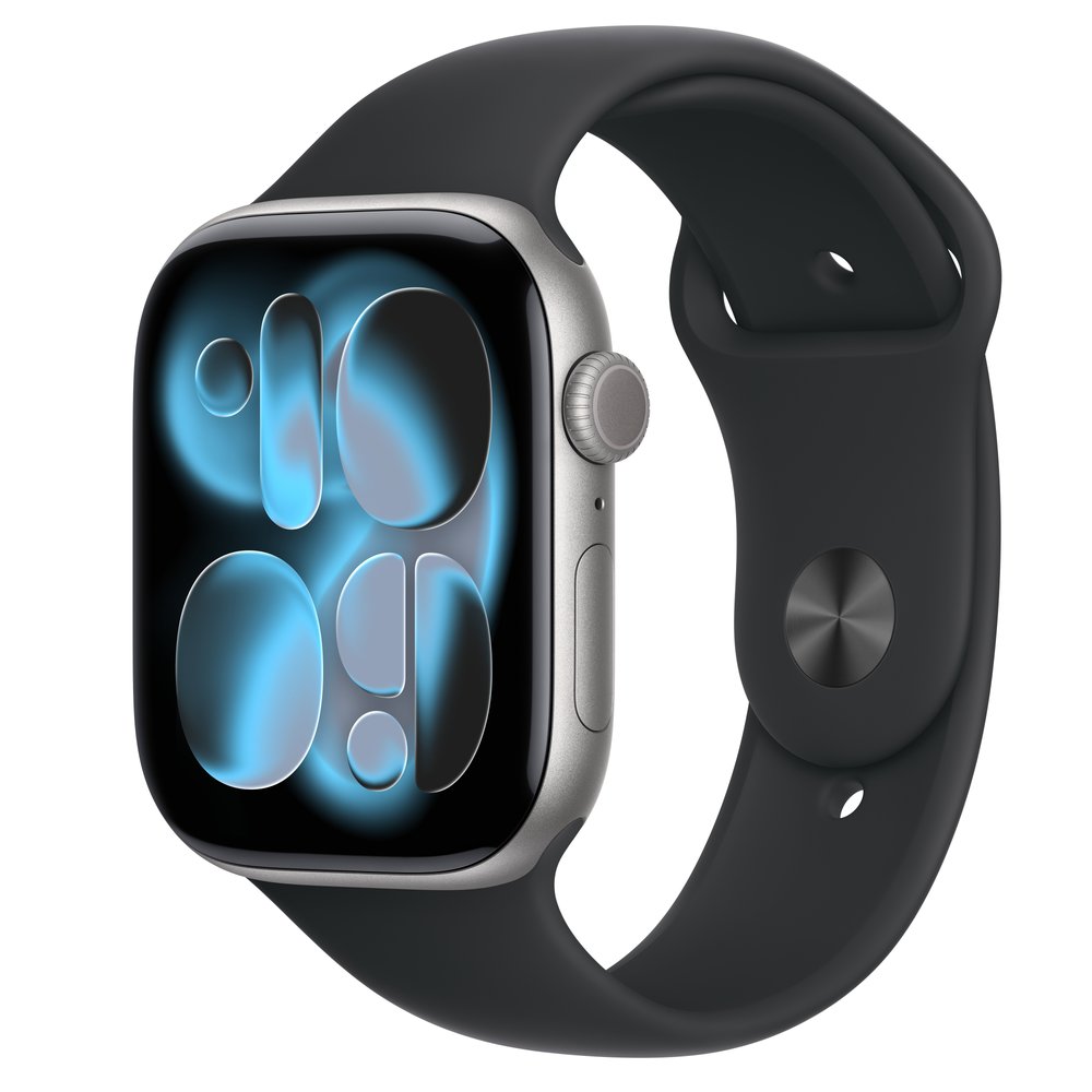 Apple Watch Series 11 GPS + Cellular 46mm Space Grey Aluminium Case With Black Sport Band - S/M