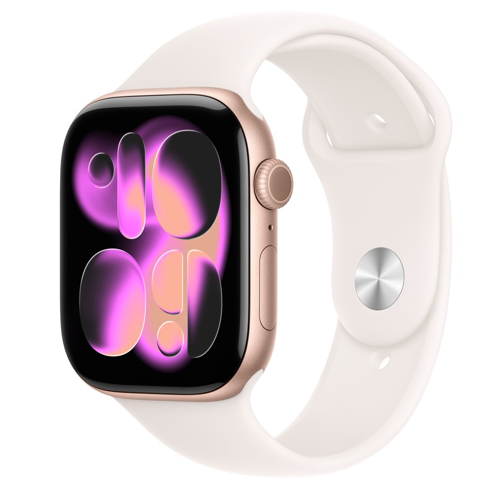 Apple Watch Series 11 GPS + Cellular 46mm Rose Gold Aluminium Case With Light Blush Sport Band - M/L
