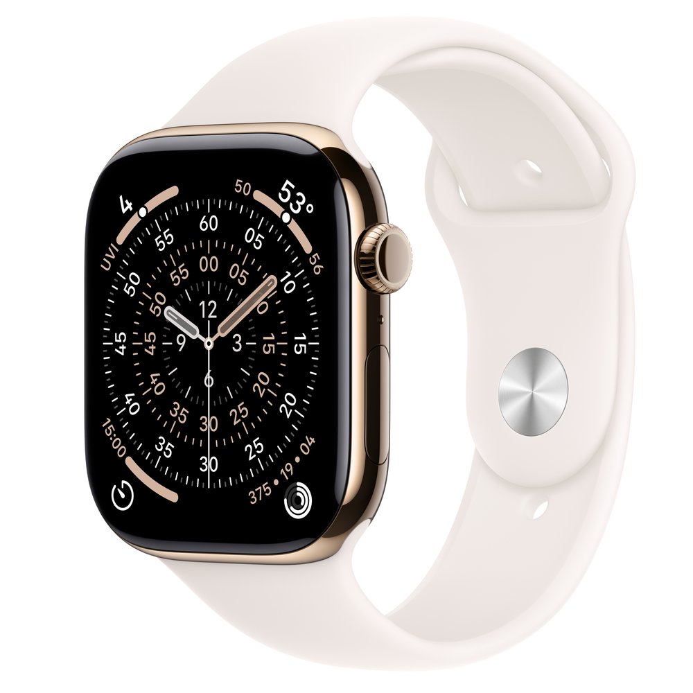 Apple Watch Series 11 GPS + Cellular 46mm Gold Titanium Case With Light Blush Sport Band - M/L
