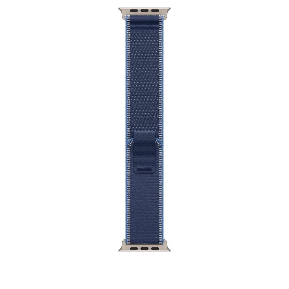 Apple 49mm Blue/Bright Blue Trail Loop - S/M - Natural Titanium Finish