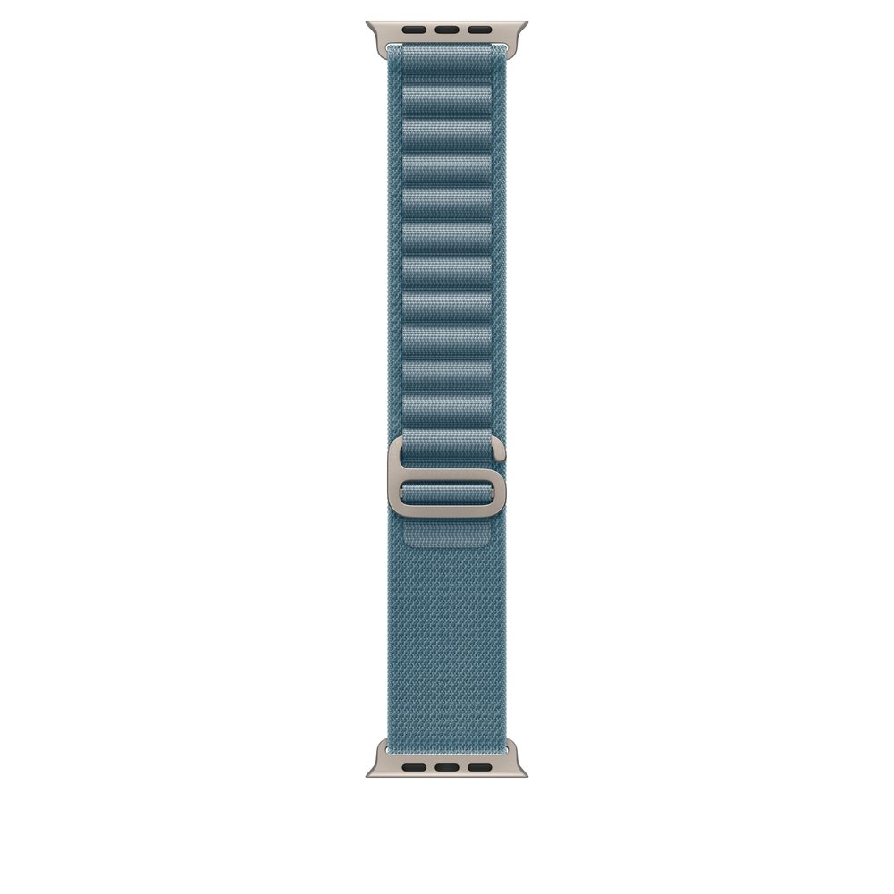 Apple 49mm Light Blue Alpine Loop - Medium - Natural Titanium Finish