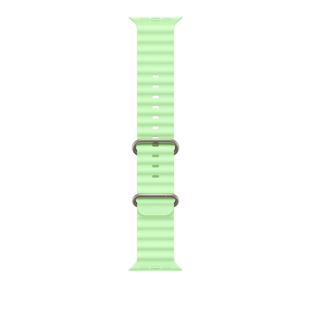 Apple 49mm Neon Green Ocean Band - Natural Titanium Finish