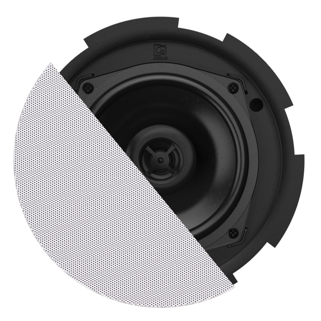 Audac QuickFit 2-way 5 1/4" ceiling speaker with TwistFix grill White version, 8Ohm & 24 Watt @ 100V (RAL9016)