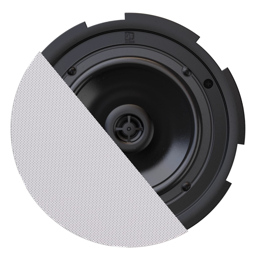 Audac QuickFit™ 2-way 6.5" ceiling speaker with TwistFix™ grill White version, 8Ω & 100V (RAL9016)